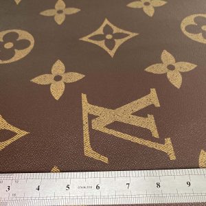 Louis Vuitton Classic Brown Leather Fabric with Big Letters