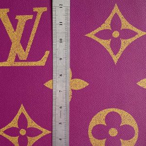 Purple Louis Vuitton Leather Fabric with Big Patterns