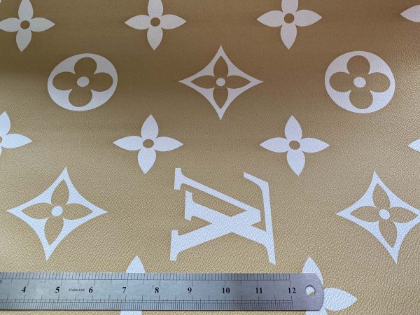 LV Cream Leather Fabric giant monogram