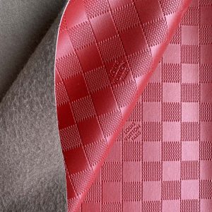 Louis Vuitton Checkered Leather Fabric Red