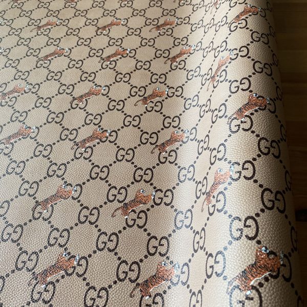 gucci leather fabric with tiger pattern