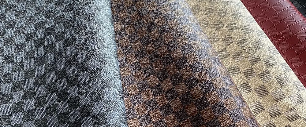 LV damier fabric for sale | LV checkered fabric for sale | Louis vuitton plaid leather for sale | LV material bags | LV for upholstery
