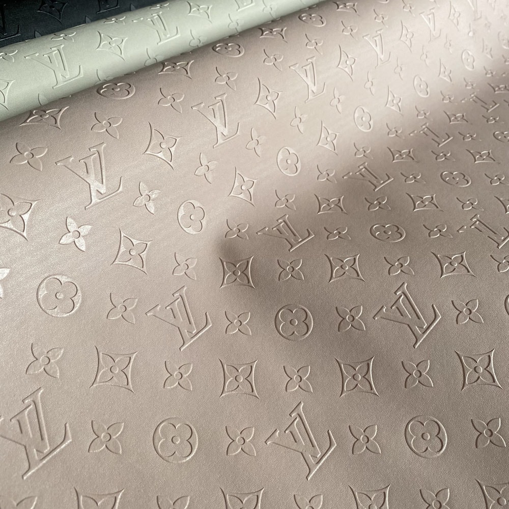 Pink LV Vinyl Fabric Embossed for bags or for upholstery
