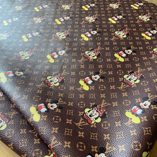 louis vuitton leather fabric with mickey and minnie mouse