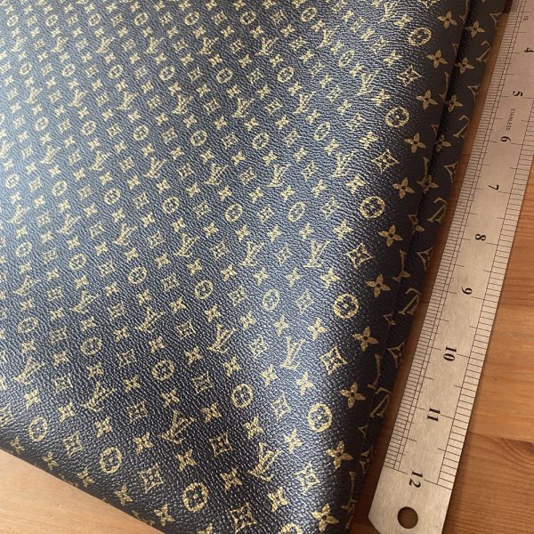 Black lv fabric with mini gold patterns
