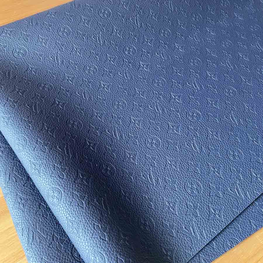 LV Leather Fabric Navy  Louis Vuitton Navy Leather Material by