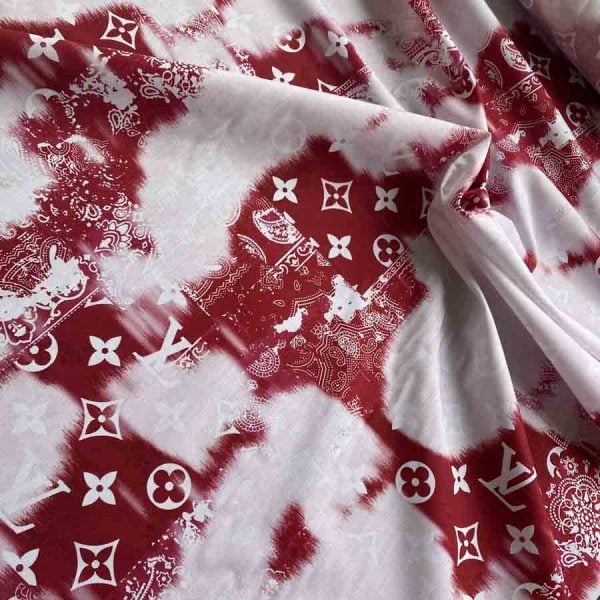 LV Cotton fabric red