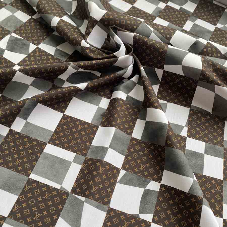 Louis Vuitton Poplin Fabric with leaf pattern, %100 cotton fabric