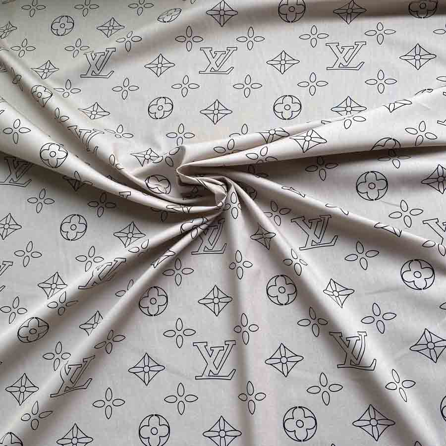 Louis Vuitton Poplin Fabric with leaf pattern, %100 cotton fabric