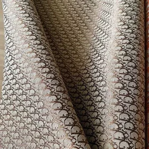 christian dior copper brown jacquard fabric with mini shiny patterns