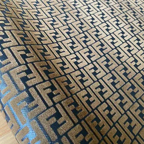 Brown Fendi Vinyl Fabric with Velvet Letters | Fendi Material Thick