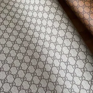 beige gucci print fabric vinyl for sale