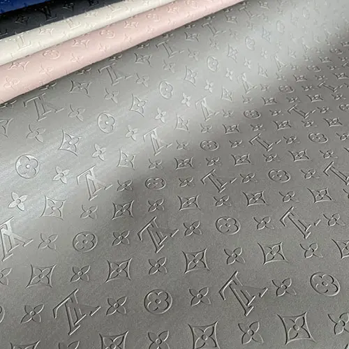 LV Gray Embossed Vinyl by the yard for shoes,bags,upholstery or crafting!