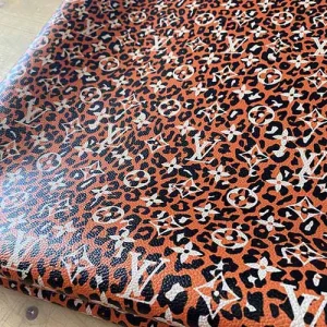 louis vuitton orange leather fabric with leopard pattern