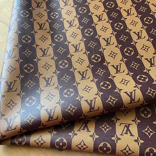 LV striped leather fabric | Louis Vuitton Brown Leather material with ...