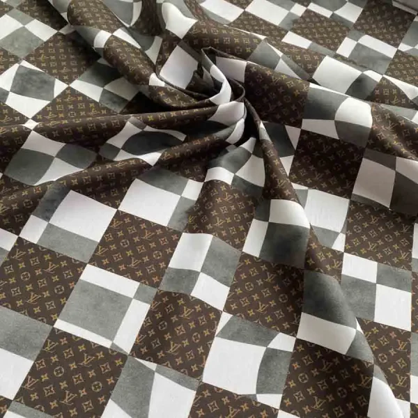 new design lv checkered cotton fabric for sale