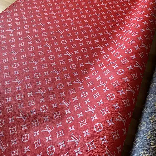 Red Louis Vuitton Leather Fabric By The Yard | Lv fabric leather Red