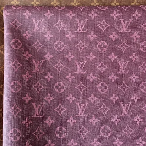 louis vuitton magenta purple vinyl fabric with denim pattern