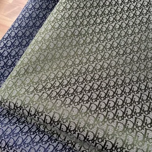 green-dior fabric with mini pattern