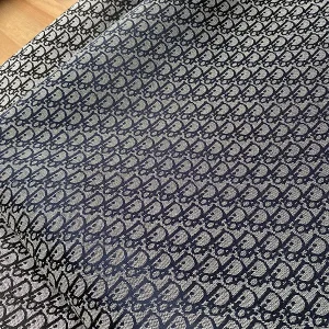 Gray Dior Fabric with navy blue pattern