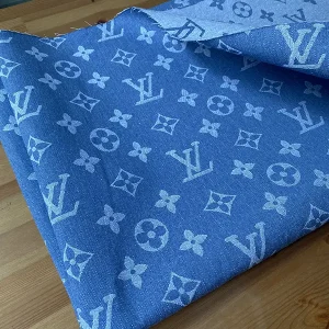 denim louis vuitton blue with white letters